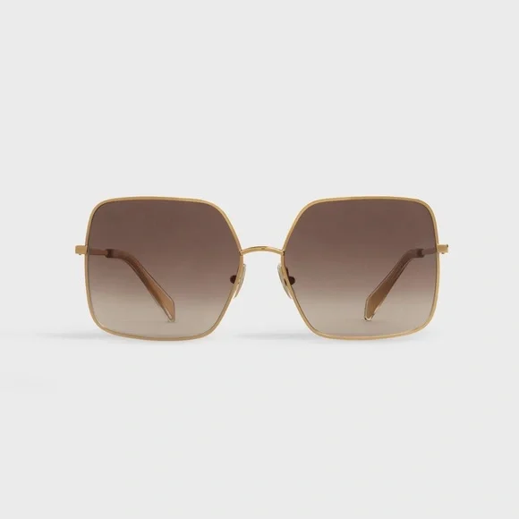 $80! Celine Women’s Gold Square Sunglasses *UNUSED/NEW* FREE SHIPPING INCLUDED!! CELINE EYEWEAR Square-frame gold-tone sunglasses | NET-A-PORTER main image 4